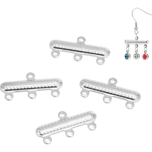 20pcs Stainless Steel Earring Loops Connectors Bar Link Charm Pendant for DIY Jewelry Making Findings
