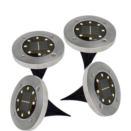 4pcs New Style 8 LED Solar Light Ground lamp Water-resistant Path Outdoor Garden Solar Lamp Yard Lawn Pathway LED Lamp