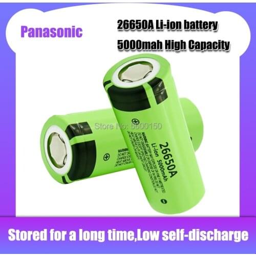 New Original Panasonic 26650A 3.7V 5000mAh Rechargeable Li-ion Lithium Battery for LED flashlight Electric car Medical equipment
