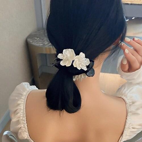 MISANANRYNE Korean Hair Accessories Handmade Flower Hairpin Simple Top Clip Large Hair Claw back Of The Head