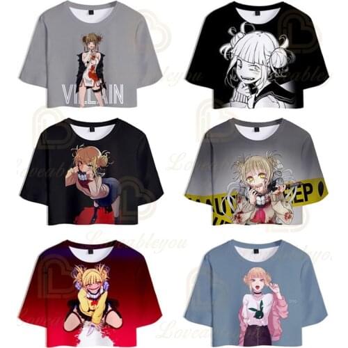 Anime My Hero Academia Himiko Tog 3d Print Fashion Ladies Crop Top Women T Shirt Casual for Girl Short Tee Shirt
