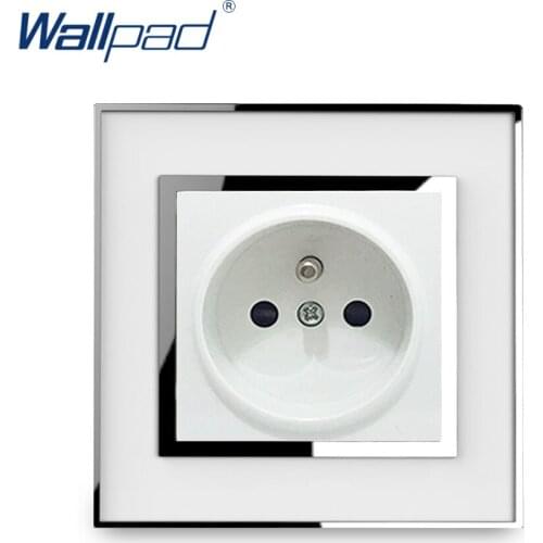 French EU Socket Wallpad Luxury Wall Electric Power Mirror Acrylic Panel French Standard Outlet Wall Plate 16A AC 110~250V