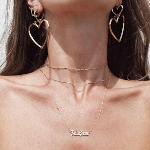 New Punk Double Metal Heart Stud earrings for Women fashion Jewelry 2017 Vintage Brand Two earrings Pendant Club accessories