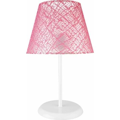 New Elva Lampshade White Foot/Pink Fishnet Hat Lampshade