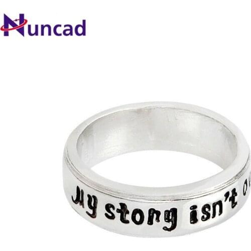 New Fashion Simple Design Ornaments My Story Isn't Over Yet Silvery White Alloy Lettering Lovers Ring For Lovers' Jewelry