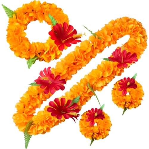 Necklace Garland Simulation Flower Festival Celebrate Decor Non-toxi 4pcs/set Hanging DIY Collar Bracelets Wedding Decorations