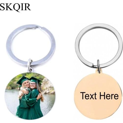 Personalized Custom Photo Name Keychain Engrave Photo Key Chain Stainless Steel Keyrings For Women Men Key Ring Jewelry Gifts