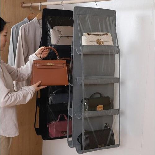 Hanging Handbag Organizer for Wardrobe Closet Transparent Storage Bag Three-dimensional Storage Hanging Bag for Small Things