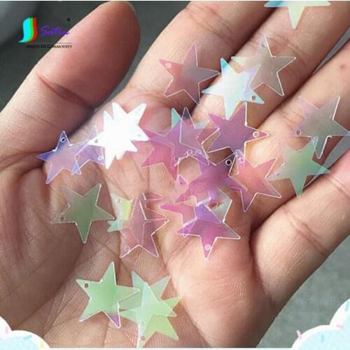 10/15/20/25/50mm Transparent Single Hole Five-pointed Star Hanging Piece Clothing Bag Earrings DIY Accessories Sequins A0016F