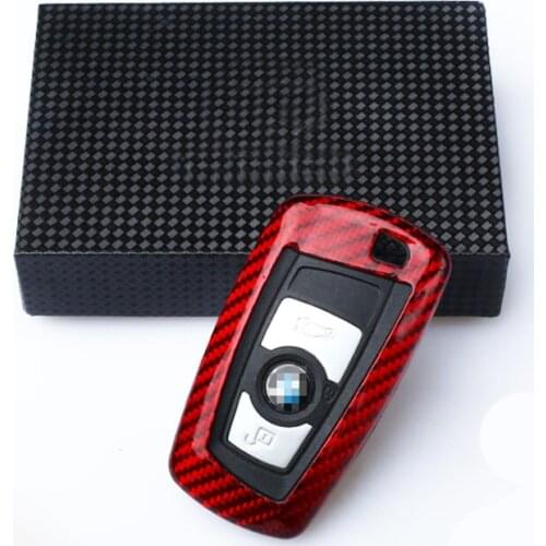 QHCP Carbon Fiber Protective Remote Key Fob Case Cover Key Holder Key Shell For BMW 1 2 3 4 5 6 7 Series F20 F30 F10