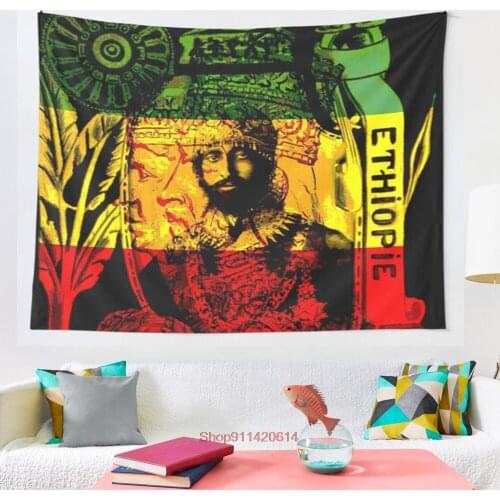 Rasta Haile Selassie Natural Mystic Lion of Judah tapestry Cover Beach Towel Picnic Yoga Mat Home Decoration Wall Hanging