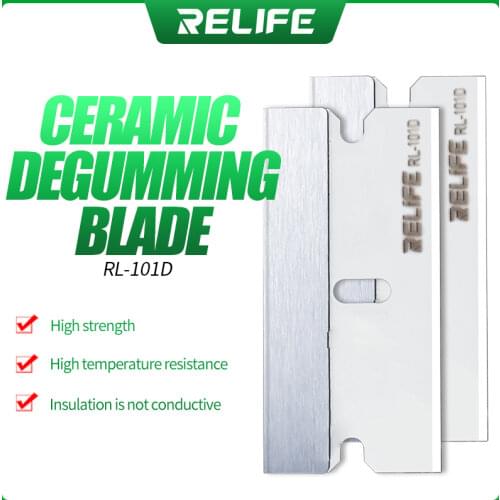 RELIFE RL-101D 20pcs Screen Glue Removal blade Metal Flat Spudger Blade Open Repair Tool kit for Mobile Phone
