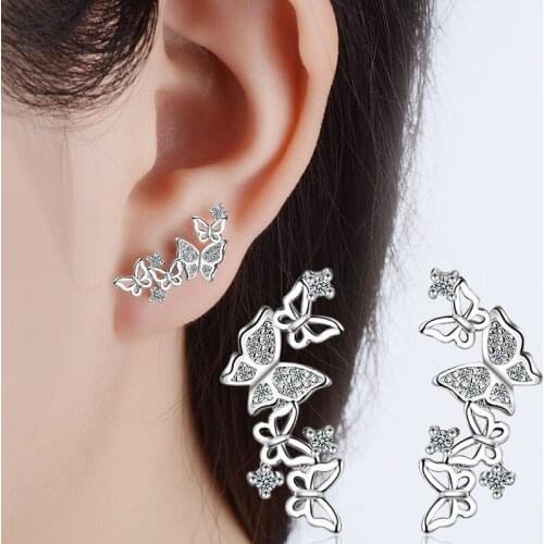Bowknot earrings women inlaid zircon long rose gold fashion ear jewelry