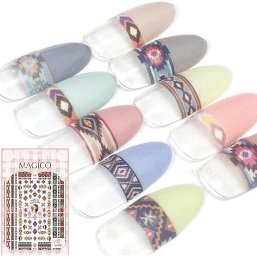 MAGICO series NATIVE FLOWER DESIGNS COOL 3d nail art stickers decal template diy nail tool decorations