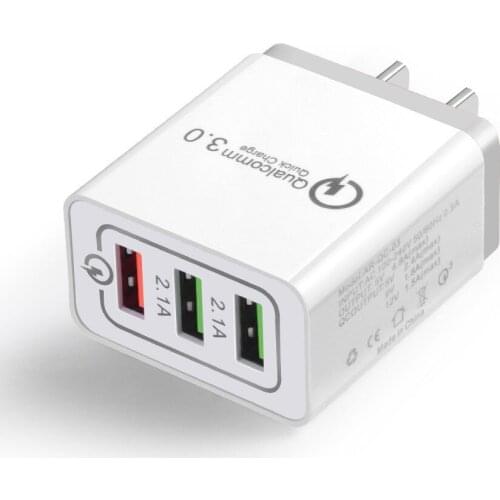 30W QC 3.0 Fast Quick Charger 3 Port USB Hub Wall Charger Adapter For iphone iPad Samsung Huawei Xiaomi
