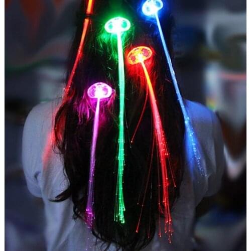 LED Colour Flash Braid Light Up Fibre Braids Hair Extension Disco Night Club Concert Dancing Party Rock Atmosphere props FAVORS