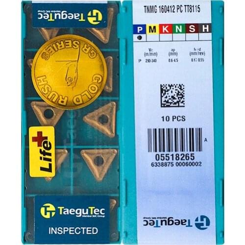 TNMG160412-PC TT8115 Original Taegutac Carbide Inserts Turning Inserts Lathe Tools 10Pcs/Lot