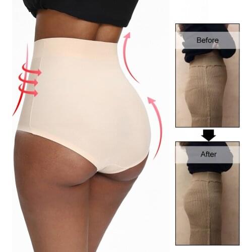 Sexy Women Ice Silk Push Up Slimming Underwear Panties Seamless Shaping Panties High Waist Body Tummy Shaper For Woman