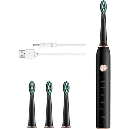 Sonic USB Charging Waterproof Electric Toothbrush Intelligent Timing Reminder Waterproof Smart Toothbrush
