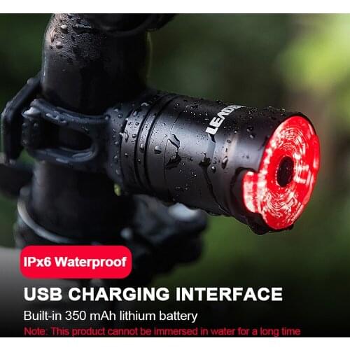 Bicycle Intelligent Sensor Brake Lights Cycling Bike Taillight USB Charging MTB Road Waterproof Rear Bike Light Flashlight