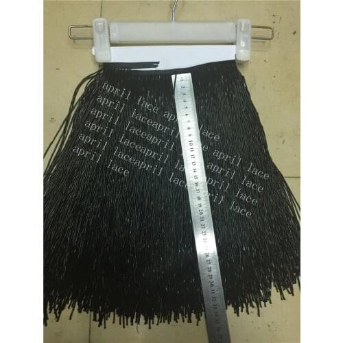 Yy104 # 5 yards /bag black tube color 30 cm width ribbon fringe tassel for bridal gown wedding/dress decoration