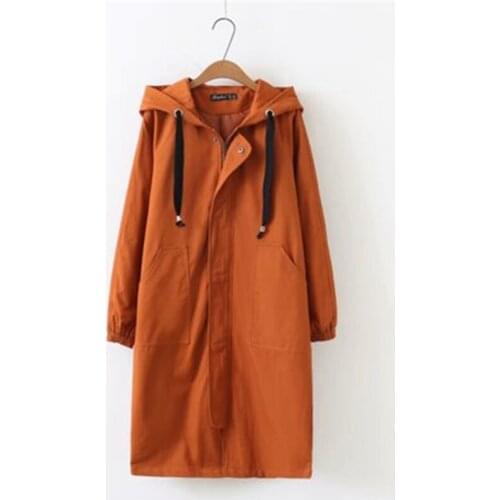 XL-4XL Winter Large Size Womens Coats Autumn Long Jacket Streetweear Blends women Coat Female Windbreaker Zipper Hooded D890