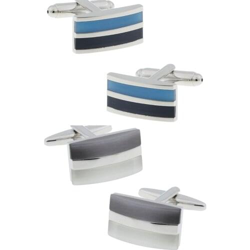 10pairs/lot Rectangle Blue Black Cats Eye Stone Cufflinks Onyx Cuff Links Business Style Mens Jewelry Accessory Wholesale