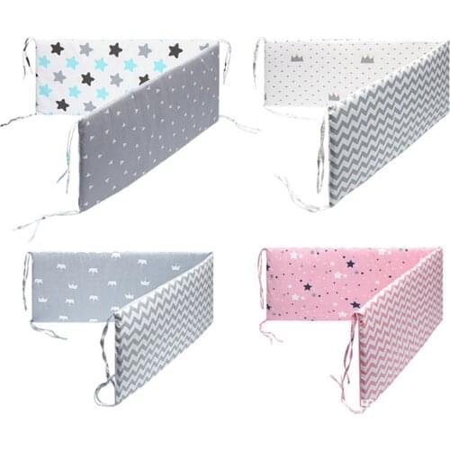 130cm*30cm Nordic Stars Design Baby Bed Thicken Bumpers One-piece Crib Around Cushion Cot Protector Pillows Newborns Room Decor