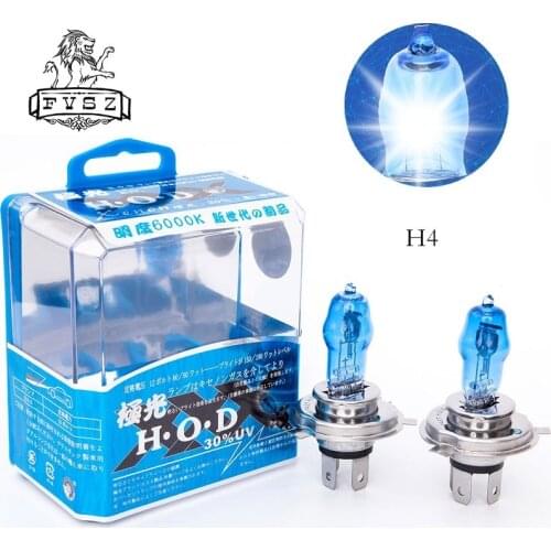 2Pcs 9003 h4 HB2 12V 100W car headlamp bulbs white light P43T 6000K car halogen light super white Halogen headlamp bulb