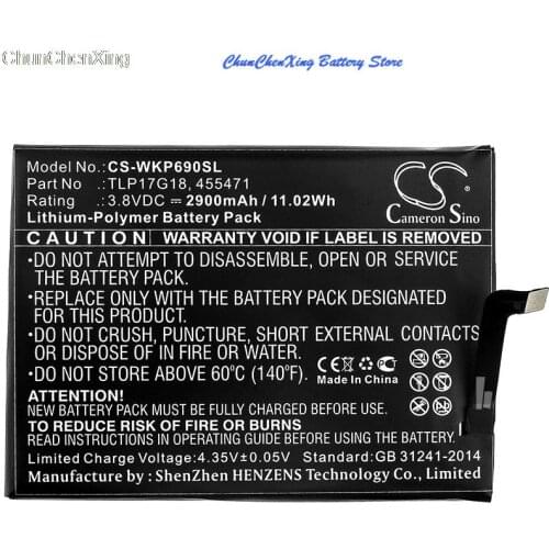 Cameron Sino 2900mAh Battery 455471,TLP17G18 for Wiko P6901,Wim Lite