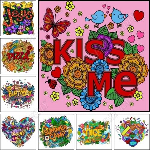 DIY Diamond Painting Plein Diamond Embroidery Kiss Me Heart Picture Of Rhinestones Square / Round Diamond Mosaic Pattern Crafts