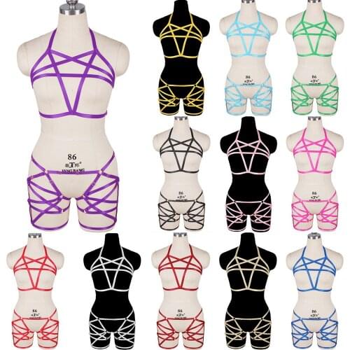 Stocking Suspenders Belt Sexy Underwear Full Body Harness Goth Harness Sexy Body Stockings Bondage Erotic Lingerie Harness Bra