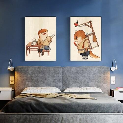 DIY Painting By Number Otter Animal Cartoon Pictures By Numbers Drawing On Canvas Hand Painted Paintings Art Home Decoration