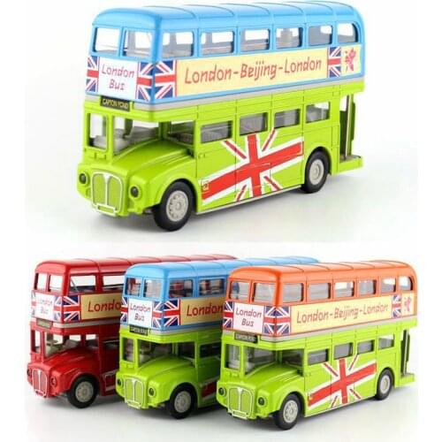 Alloy 1:50 The United Kingdom London Double Layer Sightseeing Bus Bus Toy Model Sound and Light Warrior Display Box