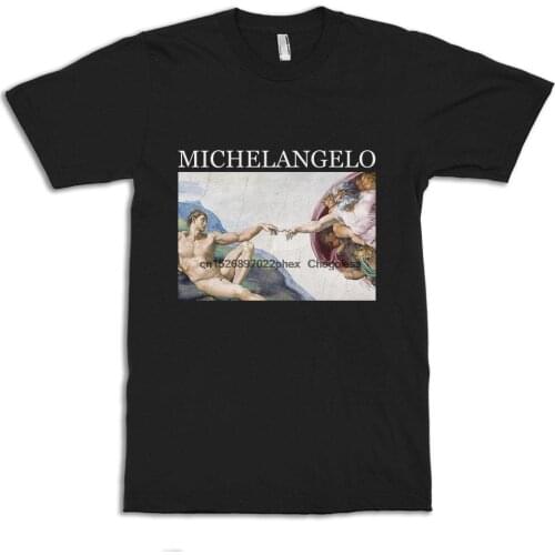 Michelangelo The Creation of Adam T Shirt 100% Cotton Tee Womens and Mens Sizes