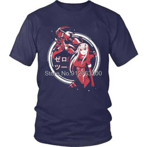 Tvoe Male Darling In The Franxx T-Shirt Novelty Anime Manga Zero Two Strelitzia Tshirt Short Sleeve Cool T Shirt Cotton Tee Tops