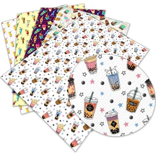 Summer Breeze Beverage Printing Artificial Leather Bowknot Earrings Handbag Crafts 22X30CM A4