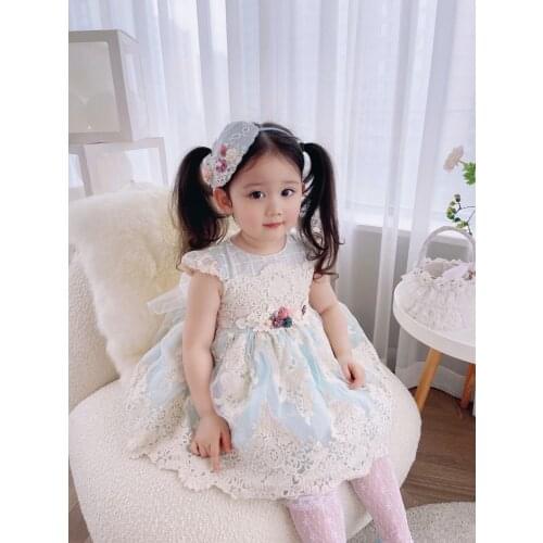 Summer New Arrivals Baby Girls Spain Sweet Dress Fashion Lolita Party Children Gift Flower Girl Dresses Vocation Festival Dress