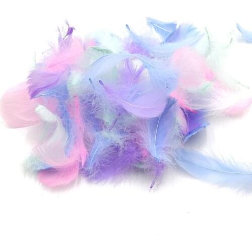 Fashion 100pcs/bag Colorful Feathers Gift Packing Material Box Filler Supplies DIY Craft Wedding Birthday Party Decoration
