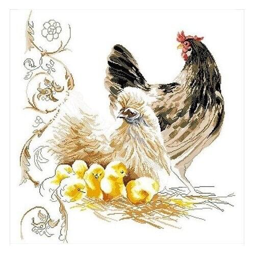 Embroidery Package Hot Sell Best Quality Cross Stitch Kits Nest Hen Chicken Animal Free Shipping