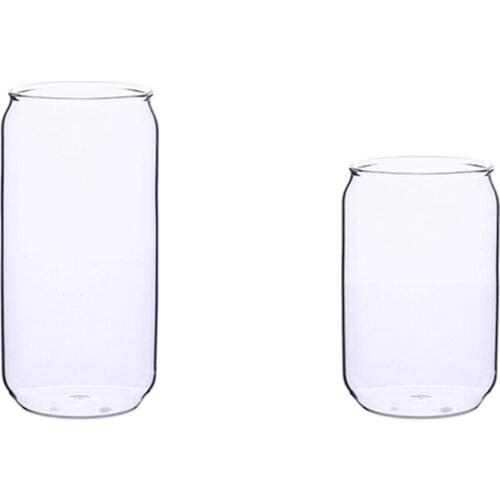 3 Piece Set Creative Heat-Resistant Glass Water Cup Cans Milk Tea Coffee Straw Cup Cocktail Glass