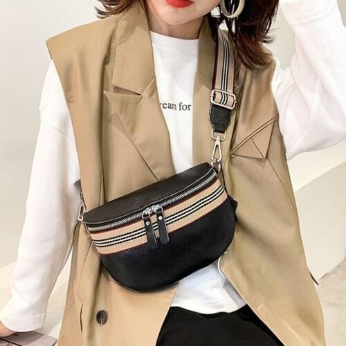 100% Genuine Leather Shoulder Bag for Woman New Winter Chest Bag Trend Womens Handbag and Purse Ladies Small Crossbody Hand Bag