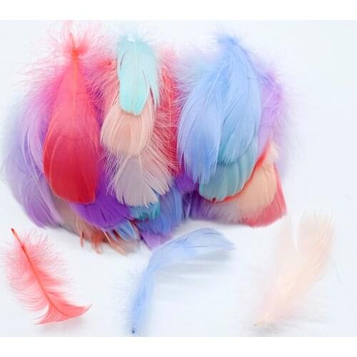 Natural Dyed Goose Feathers 5-10cm100PCS Colourful Soft Swan Feather Plume for DIY Craft Wedding Jewelry Home Decoration Plumes
