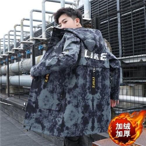 New autumn and winter Korean style long jacket slim-fit plus velvet padded jacket clothes