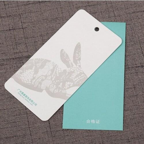 Custom logo brand garment clothing printed paper taghang/tags for clothingclothes printing swing garment hang tags
