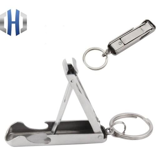 Portable Ultra-thin Nail Clippers With Bottle Opener Two-in-one Nail Clippers Keychain EDC Tools
