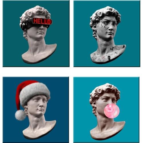 Portrait David Sculptur Canvas Painting on The Wall Art Posters Prints Wall Pictures for Living Room Home Wall Cuadros Decor