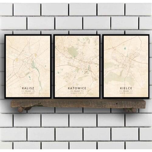 Kalisz Katowice Kielce Koszalin Krakow Legnica Lodz Lublin Olsztyn Opole Plock Poznan Radom Ruda Slaska Poland Poster