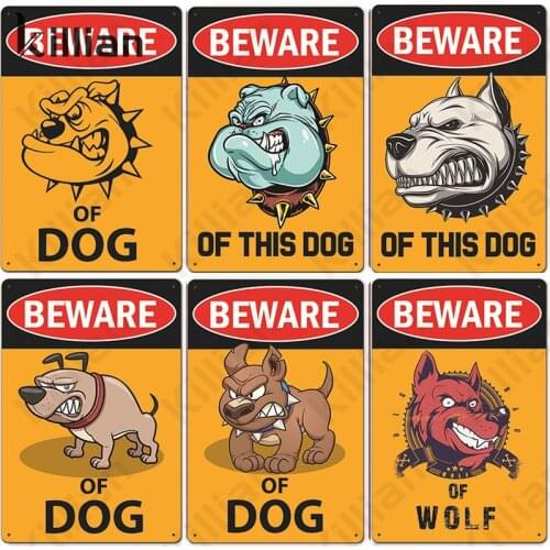Warning Sign Metal Plaque Dog Metal Plate Prohibition Order Metal Drawing Sketch Metal Poster Tin Sign Bar Club Home Decoration