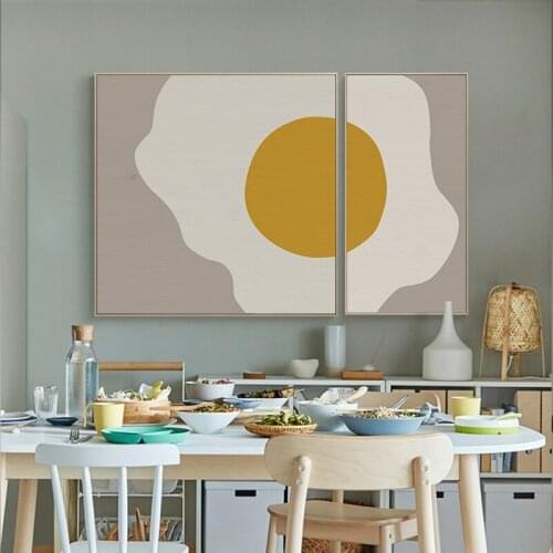 Simple Nordic INS small fresh restaurant mural art poster living room decoration picture hanging painting core inkjet